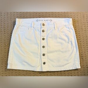 Old Navy White Button-Front Skirt, Sz 4